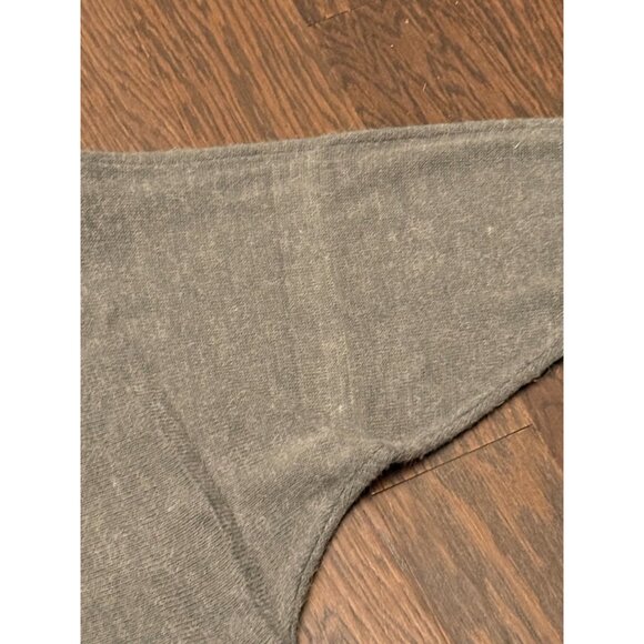 Vintage 80s Abstract Oversized Sweater Dress Large Shoulder Pads Turtleneck Grey - Picture 14 of 16